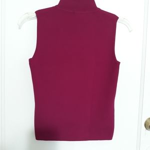CABLE & GAUGE Mock Sleeveless Knit Top Fuschia M